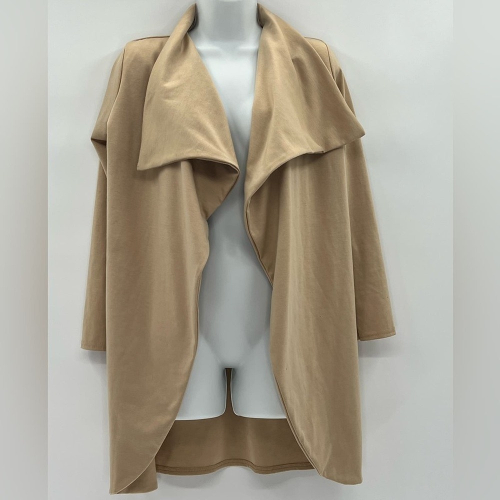 Boohoo Camel Waterfall Jacket Size 2